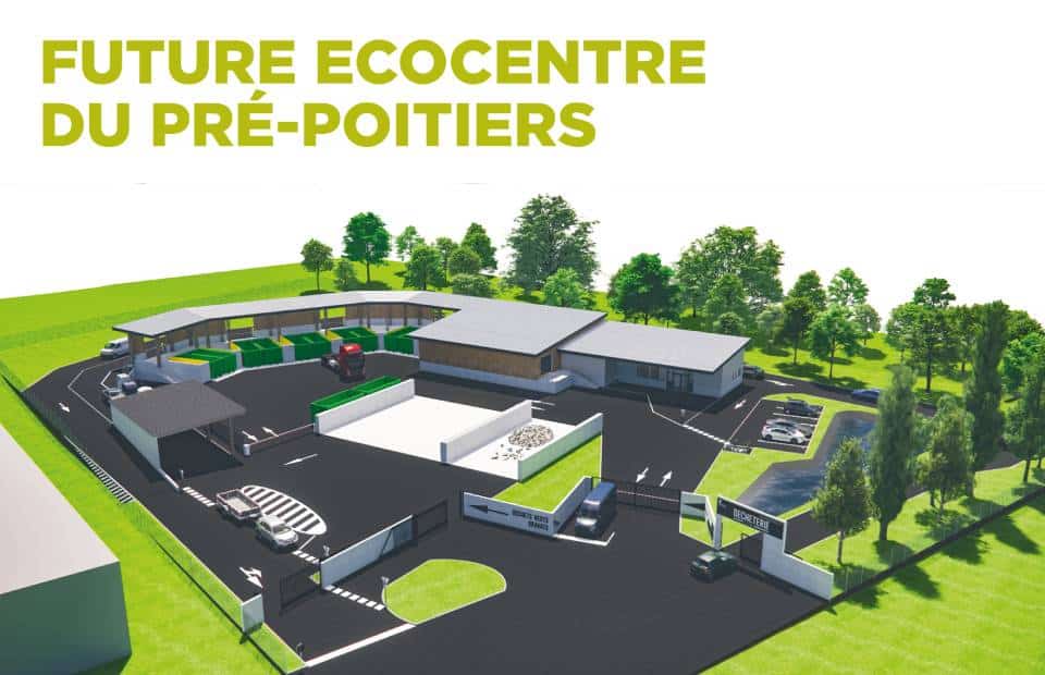 Écocentre du Pré-Poitiers : pose de la 1ère pierre d’un projet ambitieux